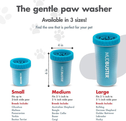 Mudbuster Portable Dog Paw Cleaner, Medium, Blue - Premium Quality Pet Supplies and Accessories