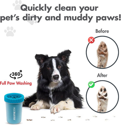 Mudbuster Portable Dog Paw Cleaner, Medium, Blue - Premium Quality Pet Supplies and Accessories